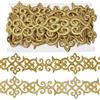 NBEADS 4.8m Nastri in Poliestere Ricamati in Oro, Largo 7.5mm Nastro Jacquard Termoadesivo/Cucito Vintage con Bordo in Pizzo Intrecciato per Cucire Costumi Abiti Accessori per l'Abbigliamento La Casa