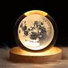 DRYFAL Luce notturna 3D a forma di alce con sfera di cristallo per bambini, lampada da notte con base in legno, decorazione fantasy, palla crsytal a LED, galassia, pianeta, luce notturna, idea regalo,