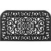 Relaxdays Zerbino in Gomma, Effetto Ghisa, 75x45 cm, Antiscivolo, Impermeabile, Tappetino Entrata, Indoor&Outdoor, Nero, 1 pz
