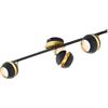 Eglo LED Lampada da soffitto Nocito, lampada da soffitto a 3 luci, faretto in metallo, lampada per soggiorno nera e oro, lampada da corridoio, faretti con lampadine GU10, luce calda