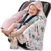 Medi Partners Coperta neonato ovetto Sacco per Passeggino - 100% Cotone universale Blanket 85x85cm fodera protettiva Morbida e Accogliente Passeggini Marsupio (Fiore Con Rosa Chiaro Minky)