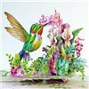 CUT POPUP.COM CUTPOPUP Colibrì con Fiori Misti - Biglietto Auguri Compleanno, Biglietto Festa Della Mamma, Biglietto Auguri, Pop Up, Biglietto Anniversario (Hummingbird Orchid) US8-AN164IT