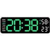 Generic Orologio da Parete Digitale Orologio da Tavolo Sospeso con Temperatura Settimana Orologio da Parete a LED Orologio da Parete Moderno per Sogg, Luce Verde Bianca