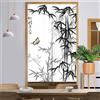 Surwin Noren Giapponese Tenda da Porta, Giapponese Noren Stile Divisorie Lunga Tappezzeria per Finestra Cucina Ristorante Negozio Doorway Decorazione (90x200cm,bambù Nero)