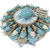 Sindy Bomboniere Torta bomboniere Battesimo maschio palloncini portachiavi + centrale salvadanaio confetti e biglietti inclusi (20 fette)