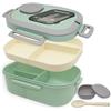 JDBlissful Porta Pranzo 1200ml, Bento Box con Coperchio e Posate per Adulti Bambini, Lunch Box Adatto a Microonde e Lavastoviglie, Porta Pranzo Ermetico per Scuole, Ufficio, Picnic, Campeggio
