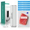 VOYOR Macchina Sottovuoto Alimenti Portatile per la Conservazione e lo Stoccaggio Degli Alimenti Macchina Sottovuoto con 5 Sacchetti Sottovuoto Sigillatrice Sottovuoto (1 Argento Pompa+5 Sacchetti)