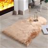 JXLOULAN Tappeto Morbido e Soffice in Finta Pelle di Pecora Marrone Chiaro 75x120 cm Tappeto in Pelliccia Sintetica per Soggiorno, Camera da Letto e Cameretta dei Bambini
