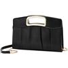 RAVUO Pochette Donna, Elegante Borsetta da Sera Borsa Cerimonia Catena Rimovibile per Tracolla Clutch per Matrimonio Party,Nera
