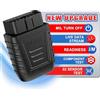 iKiKin Scanner diagnostico wireless dell'automobile OBD2 Bluetooth 5.0, test di prestazione della prova di fumo della luce del motore, lettore di codice di errore del motore iOS e Android (Nero)