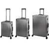 Travelhouse Valigia da viaggio in alluminio, con manico telescopico, TSA, 4 ruote, grafite, Handgepäck, Mittlerer und Großer Koffer XL Set, Set di valigie