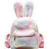 Jywmsc Zaino da coniglietto per ragazze adolescenti, Donne Carino Orecchie di Coniglio Zaino Fluffy Borsa a tracolla Scuola Borsa Satchel