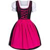 Generic Dirndl - Abito tradizionale Dirndl da donna, costume tradizionale Dirndl, a quadretti, costume tradizionale Dirndl, 03-rosa, XXXXXL