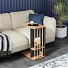 [en.casa] Tavolino Laterale da Divano Tavolino Basso a Forma di C Consolle a 4 Rotelle e Scomparti Semiaperti Piano di Lavoro per Laptop 44 x 29 x 65 cm - Effetto Legno/Nero