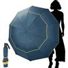 Kalolary Ombrello da Golf Extra Large Ombrello Pieghevole Antipioggia Compatto Oversize, Doppio Baldacchino Ventilato Ombrellone da Viaggio Impermeabile per Donne e Uomini Uso Domestico (Blu)