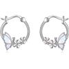 YAFEINI Orecchini a Farfalla Opale Bianco Signore 925 Argento Sterling Orecchini a Cerchio Margherita per Ragazze Farfalla Gioielli Regalo