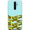 Mixroom - Cover Custodia Back Case in TPU Silicone Morbido per Xiaomi Redmi Note 8 PRO Fantasia Attenzione Warning M762