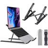 LAC FUTURE Supporto PC Portatile Regolabile 10 Livelli in Plastica - Rialzo PC Portatile e Tablet (10-17'') - Supporto Notebook Scrivania (Nero)