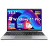 Gezoon 15.6 Pollici Computer PC Portatile Win 11 Pro, Notebook 12GB LPDDR4 512G SSD, Celeron N100 Laptop, FHD 1920x1080, WiFi a doppia banda 2.4G/5G, BT4.2, 4K Video, Type-C, 7.6V/6500mAH
