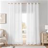 Softalker set di 2 tende bianchi soggiorni 240x140 cm (HxB) Tenda effetto lino semitrasparenti tende divisoria adatte per camere da letto, camere per bambini, cucine, balcon, porte e finestre interne