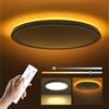 Matane Plafoniera LED Dimmerabile 24W, Lampada da Soffitto con Telecomando, Luce Notturna 2000K Calda, Pannello 3000K-6500K per Camera da Letto Cameretta per Bambini Soggiorno Rotonda Bianca 30x2,5 cm