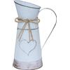 Colrid Vintage Rustico Vaso di Fiori Con Manico, Design Unico a Forma di Cuore e Corda, Zincato, per San Valentino, Balcone, Soggiorno, Decorazione da Tavolo (Grande)