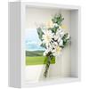 Anhow Cornice 3D Profonda, Cornice 15 x 15 cm Cornici per Foto con Pannello in Vetro Cornici per Quadri da Riempire Profonda 3 cm da appendere alla Parete o sulla Scrivania, Bianco