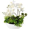 Oairse Fiori Artificiali Fiori Artificiali Orchidea in Vaso, Phalaenopsis Artificiale Altezza 35CM con Fiori Real Touch, Centrotavola, Decorazione davanzale