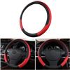 CGEAMDY Coprivolante Auto, Coprivolante in Pelle Microfibra, Copri Volante Antiscivolo Traspirante Durevole, Protezione Volante Auto per Maggior Parte Macchina Autocarri(Nero Rosso)