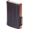 MONDRAGHI® - Mini Portafoglio Ultraleggero, Slim - Porta Carte di Credito Tessere Monete e Tag - Vera Pelle Piccolo e Tascabile - EVOLUTION (Brown)