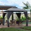 Devoko Gazebo da Giardino 3x3x2,7m con 4 Teli Laterali 180 g/m² Esterno Giardino Piscina Fiere Ombreggiante Privac, Grigio Scuro