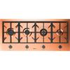 Foster 7640 008 - Piano Cottura in linea a gas Milano da 100 cm - 1080 x 49 cm - 4 fuochi - COPPER - Filotop - Griglie in ghisa