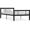 homiuse Giroletto Nero e Bianco in Metallo 100x200 cm Mobile Letto A Scomparsa Singolo Struttura Letto Una Piazza E Mezza Telaio Letto In Metallo Look Elegante E Classico
