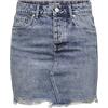 Only Sky Life Raw Hem Acid Wash Denim - Mini Skirt, Mix Blu Chiaro, 40