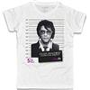 3styler T-Shirt Uomo Bianca Elvis The King Rock And Roll - Mugshot Foto segnaletica - Arresto Polizia Police Arrest - Linea Amazink - Cotone Fiammato (Slub) 150 gr/mq (L, Bianco)