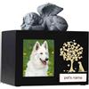 Woodurn Urne per ceneri per animali domestici per cani, urne funerarie in legno di grandi dimensioni per la cremazione con cornice per foto, scatola commemorativa per ricordo con fodera in flanella
