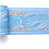 Livelynine Bordi Adesivi per Pareti Blu Greca Adesiva per Parete Bagno Bordi per Carta da Parati Azzurro Bordo Adesivo per Pareti in PVC Bambini Cucina Impermeabile Lavabile Autoadesiva 10CM X 10M