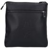 Armani Exchange Borsa a Tracolla Piatta con Logo AX in Rilievo, Flat Crossbody Uomo, Nero, One_Size