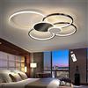 Lfoute Plafoniera LED Lampada Da Soffitto Moderna Per Soggiorno Lampadario Cerchio Dimmerabile Con Telecomando Paralume Acrilico Illuminazione Per Sala Da Pranzo Camera Da Letto Ristorante,Nero,80cm
