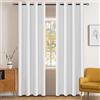 YSTELLAA Impermeabili Tende Oscuranti Per Interni 2 Pezzi, 140×160CM, Tende Termiche Isolanti Con Anelli, Moderne, Fonoassorbenti, Per Soggiorn, Camera Da Letto, Bianco