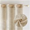 EMEMA Trasparente Tende Lino Voile Tenda con Occhielli a Traslucido Tende Moderne a Vela per Porte Balcone Adatte per Soggiorno Camera da Letto 2 Pannelli 140x260 cm Bianco Brunastro