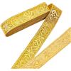 NBEADS 7.7 iarda Nastro Jacquard Dorato, 3.3cm Nastro Piatto in Poliestere con Ricamo A Nastro Floreale Etnico Nastro Piatto in Poliestere per Decorazioni di Accessori per Abbigliamento Artigianale