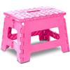 Utopia Home Sgabello pieghevole per bambini - Sgabello Sostiene fino a 300 libbre - sgabello pieghevole alto in plastica leggera per cucina, bagno e soggiorno (Rosa, 1)