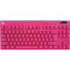 Logitech G PRO X TKL LIGHTSPEED tastiera gaming wireless, design ultraportatile senza tastierino numerico, LIGHTSYNC RGB, tasti PBT, switch tattili (GX Brown), US International QWERTY, Magenta