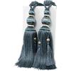 YunNasi Fermatenda con Nappa,Confezione Coppia di Tiebacks Fatti a Mano,Raccogli Tenda con Corda,Fibbia Tenda di Finestra,Camera da Letto,Ufficio,Blue