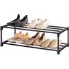 XIANGLV Scarpiera Organizer a 2 Strati, Capacità 6 Paia Di Scarpe, Design Antiruggine, Ldeale Per Dormitori, Case Di Noleggio e Balconi, Lmpilabile Scarpiera Risparmiare lo Spazio L60*P18*A28