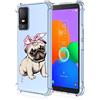 EASSGU TPU Silicone Custodia per TCL 403 (6 Inches), Cover Protettiva in Silicone TPU Motivo Dipinto Trasparente - Bulldog