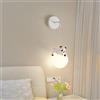 Amoyeric Applique da parete cablata per camera dei bambini stampa 3D palla di luna lampada da parete per camera da letto simpatici animali del fumetto coniglio panda orso bianco nordico dimmerabile lamp