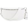 Blade Marsupio in Vera Pelle, Elegante Borsa a Tracolla da Donna di Alta Qualità Con Chiusura Lampo, Bianco, Taglia Unica