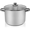 Krüger Haushaltswaren Karl Kruger Scopo Pentola in acciaio inox, 12 l, argento, 12 litri